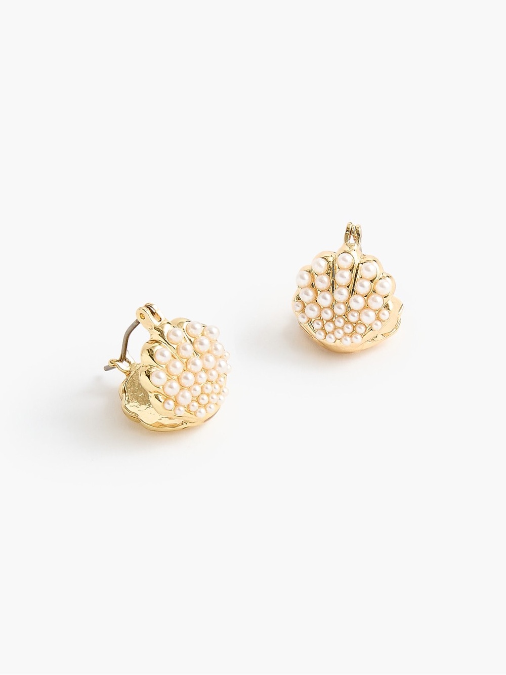 J. Crew Factory Pearl shell huggie earrings